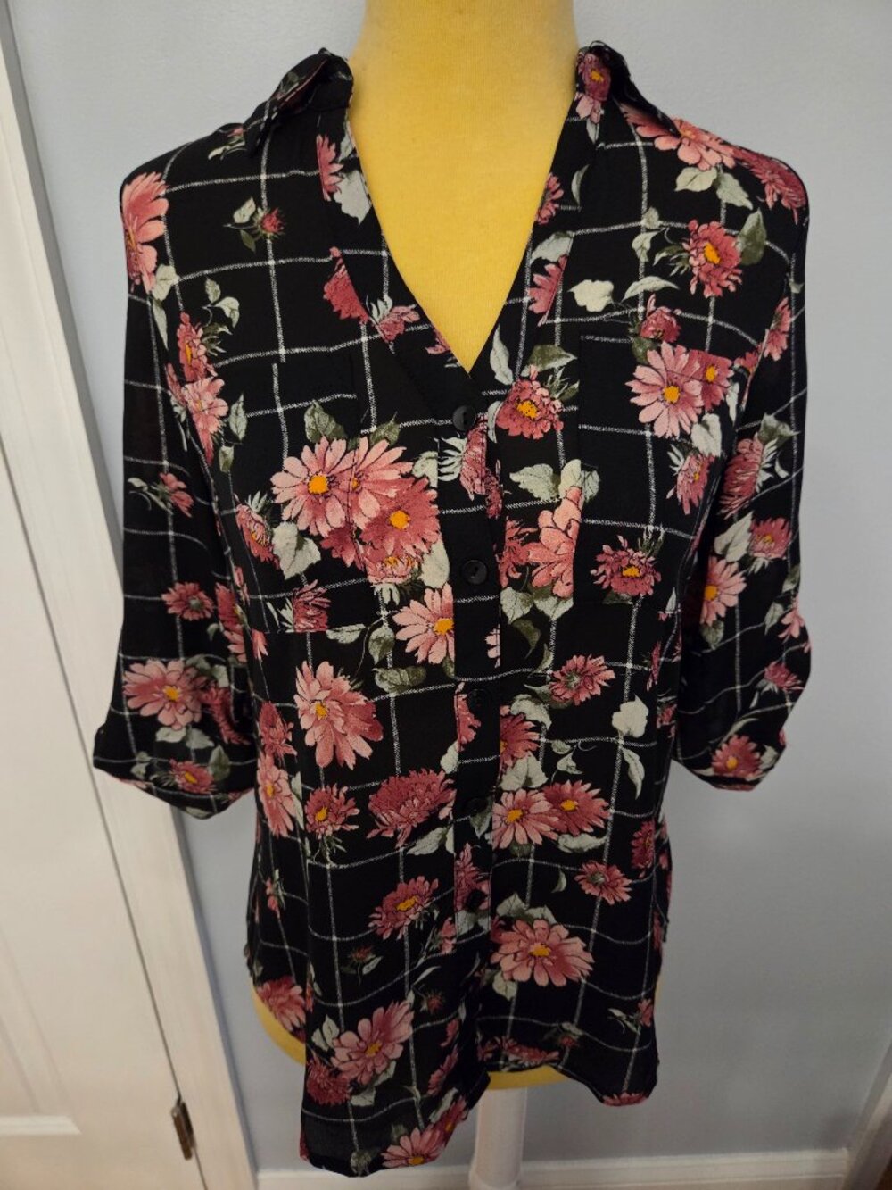 BCX Floral Button Down Blouse